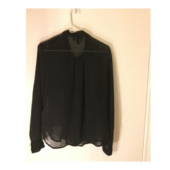 🌙· by&by Translucent Polyester Black Blouse XL·🌙 - Picture 2 of 3